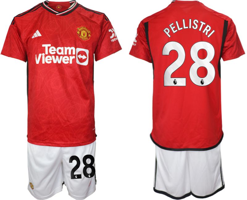 Men 2023-2024 Club Manchester United home red #28 Soccer Jersey